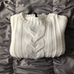 All white knit sweater